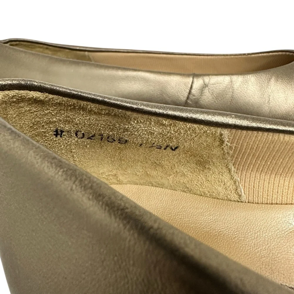 Mark Lemp Classics Callie Pewter Nappa Pumps Size 7-1/2 N